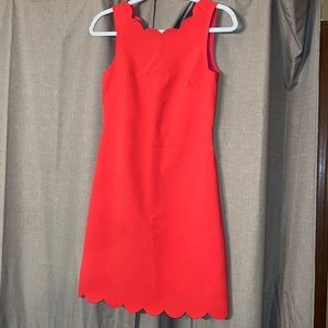 J. Crew Red Scalloped Sheath Mini Dress